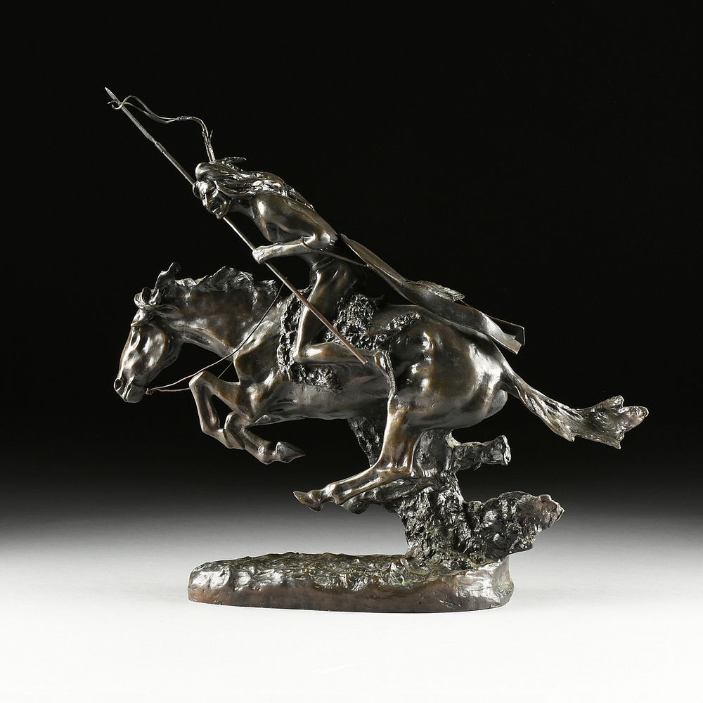 Appraisal: after FREDERIC REMINGTON American - A BRONZE SCULPTURE The Cheyenne