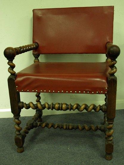 Appraisal: A th Century style chair the square upholstered back above