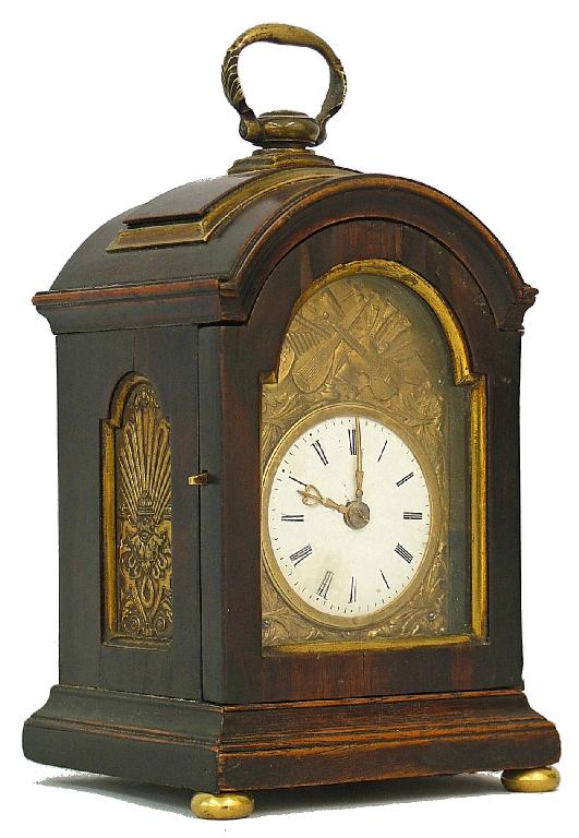 Appraisal: Good and early mahogany miniature double fusee bracket clock the