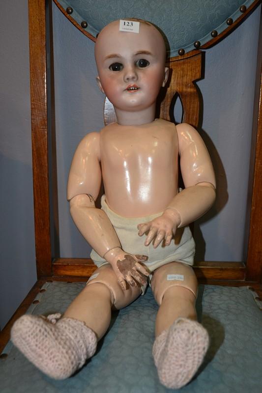 Appraisal: JUMEAU BISQUE HEAD DOLL OPEN MOUTH WITH TEETH SLEEPING EYES