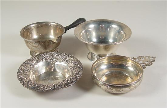 Appraisal: Group of Sterling Holloware Includes Gorham porringer Gorham brandy warmer