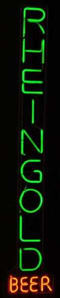 Appraisal: Rheingold Vertical Neon Sign Description s Red and green neon