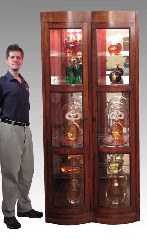 Appraisal: LARGE ILLUMINATED DISPLAY CASE With adjustable glass shelves '' h