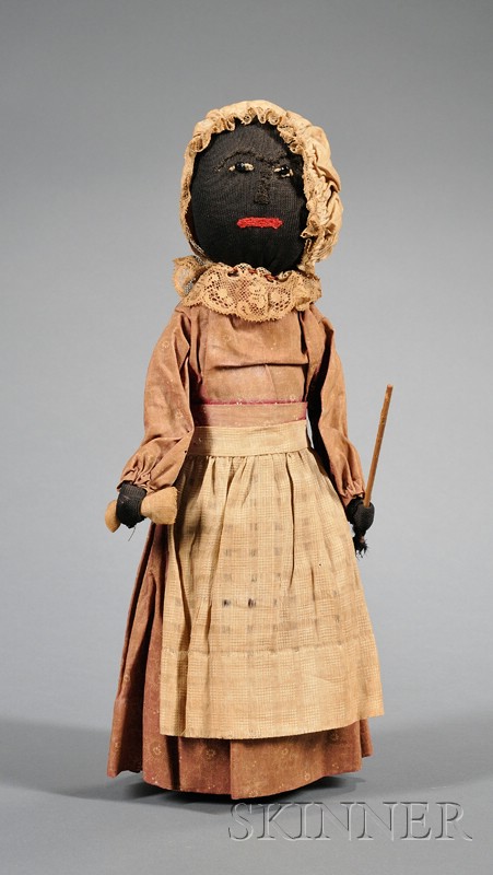 Appraisal: Folk Art Stuffed Cotton Black Doll America th century the