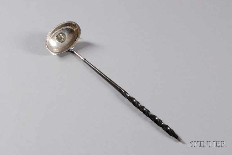 Appraisal: Georgian Silver Toddy Ladle with twisted baleen handle the unmarked