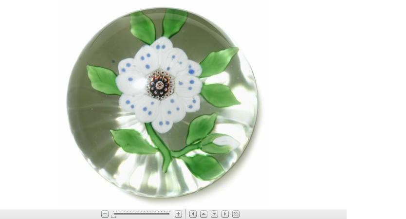 Appraisal: Antique Baccarat wheatflower paperweight With a blue dotted white petaled