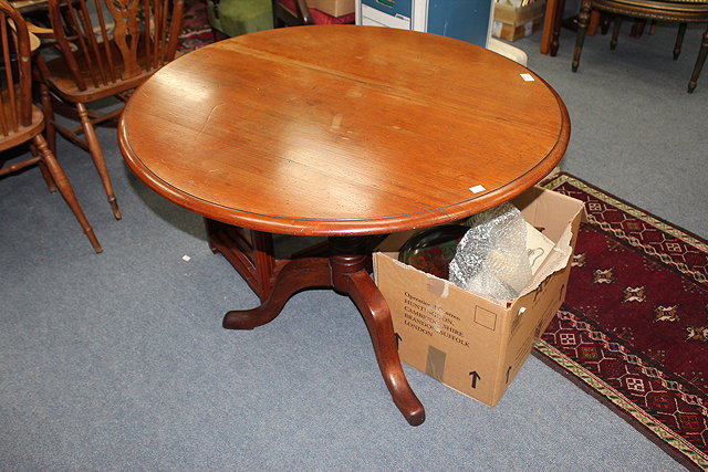 Appraisal: A TH CENTURY MAHOGANY CIRCULAR TILT TOP TRIPOD TABLE with