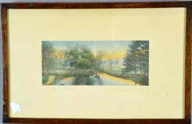 Appraisal: Wallace Nutting Lithograph On PaperTitle '' A Barre Brook ''