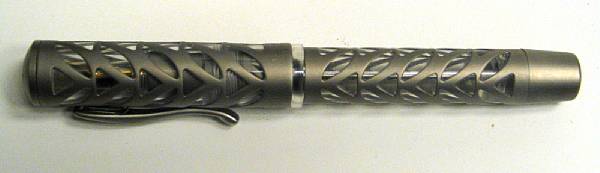 Appraisal: VISCONTI Titanium and Acrylic Skeleton Fountain Pen This pen crafted