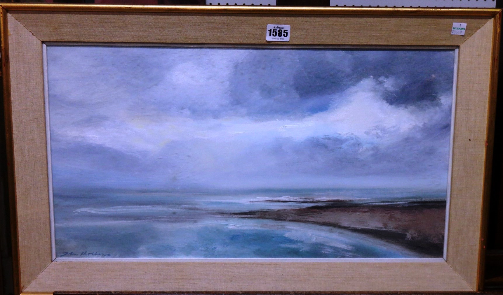 Appraisal: John Hitchens b Parting clouds Shingle point a pair oil