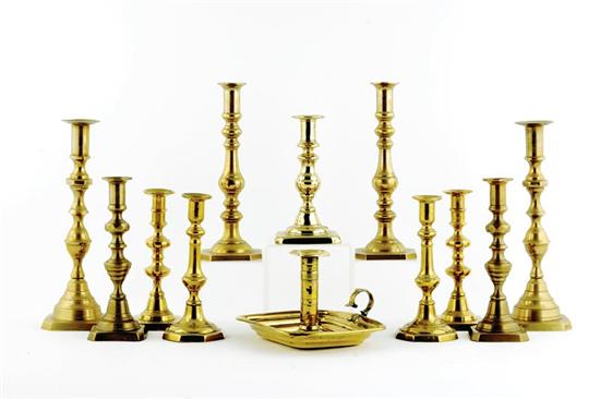 Appraisal: Collection of English brass candlesticks th and early th century