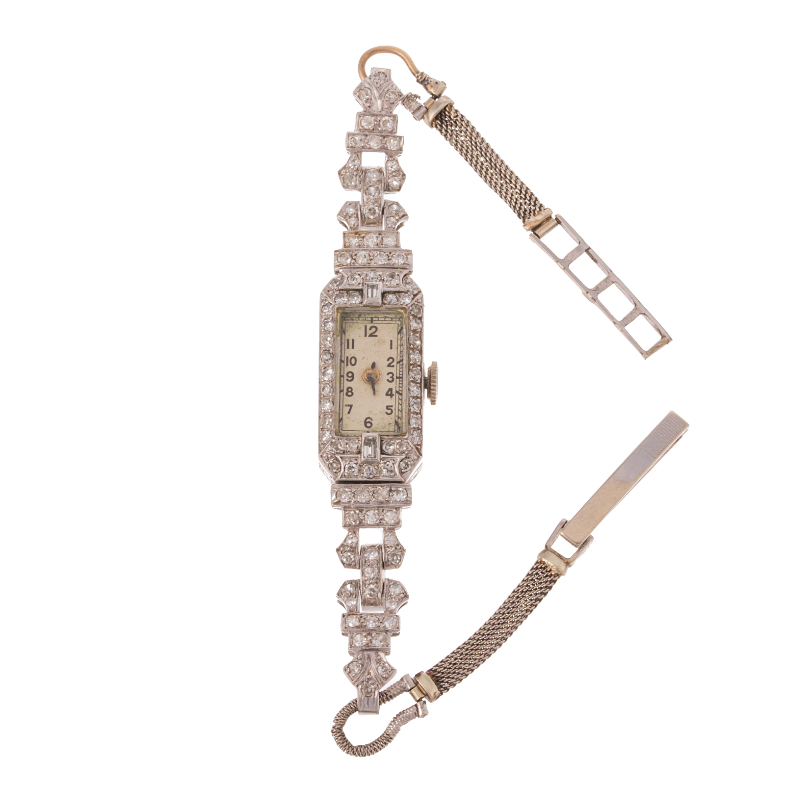 Appraisal: AN ART DECO DIAMOND WRIST WATCH IN PLATINUM Platinum Art