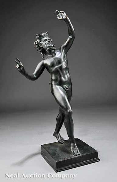 Appraisal: An Italian Patinated Bronze of a Dancing Satyr after the