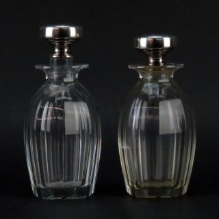 Appraisal: Pair of Tiffany Co Sterling Silver and Cut Glass Perfume