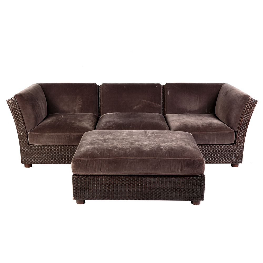 Appraisal: McGuire Four Piece Patio Set Comprising a three- piece sofa