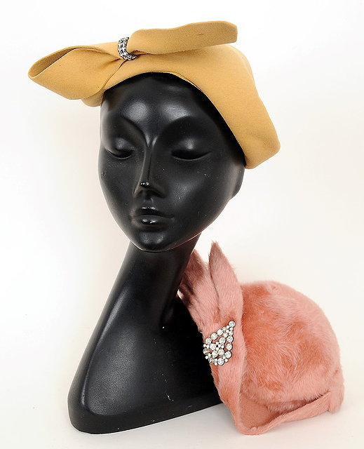 Appraisal: Two s hats one in rose pink fur with sweeping