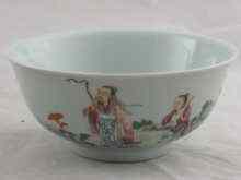 Appraisal: A Chinese bowl with everted rim and overglaze enamels of