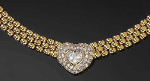 Appraisal: GOLD AND DIAMOND NECKLACE CHOPARD HAPPY DIAMONDS Yellow gold Casual-elegant