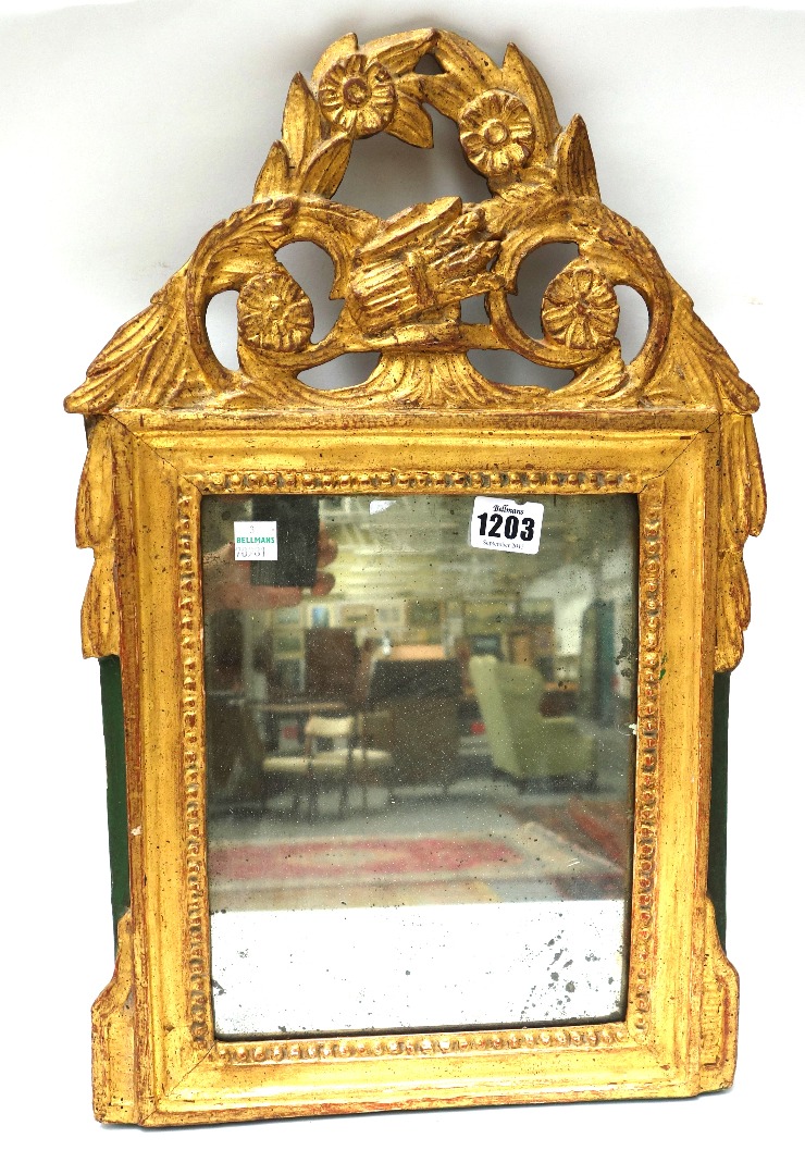 Appraisal: A small Louis XV style gilt framed wall mirror with