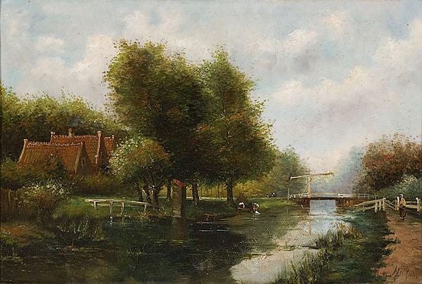 Appraisal: JAN JACOB VAN DER MAATEN DUTCH - Spring Landscapeoil on