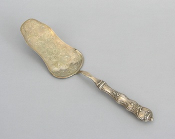 Appraisal: A Russian Silver Dessert Server ca With a shaped flat