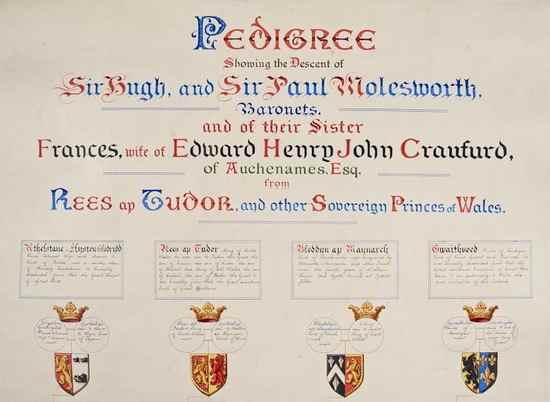 Appraisal: Cornwall - Molesworth of Pencarrow Pedigree Showing the Descent of