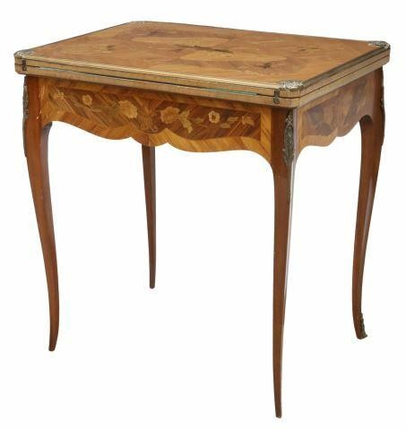 Appraisal: French Louis XV style mahogany games table early th c