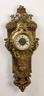 Appraisal: th c French gilt bronze cartel clock marked h th