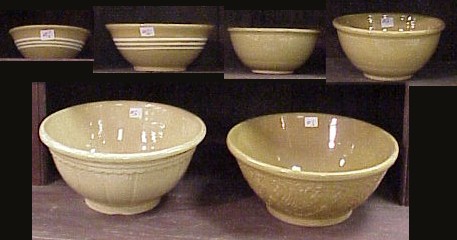 Appraisal: Group of six graduated size yellow ware bowls the largest