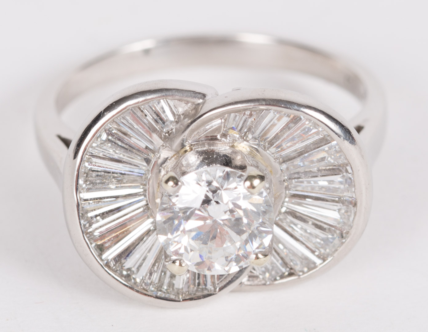 Appraisal: A ct Diamond Platinum Ring set in platinum accentuated with