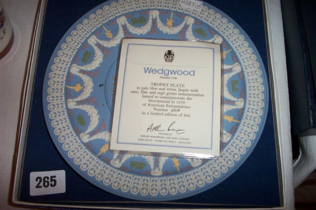 Appraisal: A Wedgwood limited edition five colour jasperware trophy plate commemorating