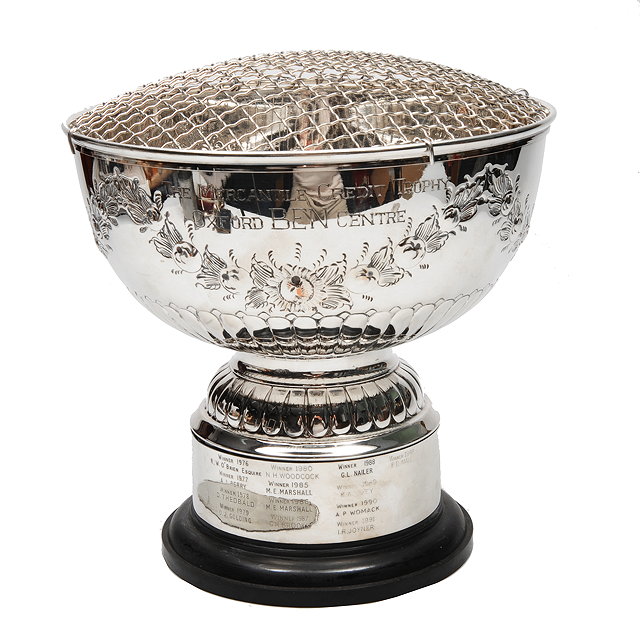 Appraisal: AN OLD SILVER PLATED ROSE BOWL TROPHY engraved 'The Mercantile