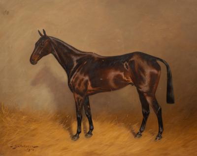 Appraisal: Charles E Gatehouse - Racehorse 'Rome' in a Stable signed