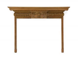 Appraisal: AN ADAM STYLE CARVED PINE FIREPLACE MANTEL AN ADAM STYLE