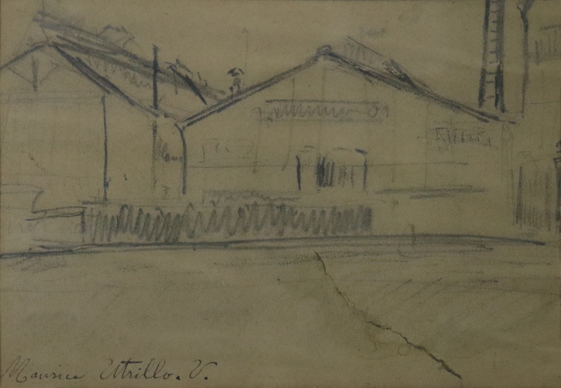 Appraisal: MAURICE UTRILLO AFTER Houses Pencil on paper Signed in ink