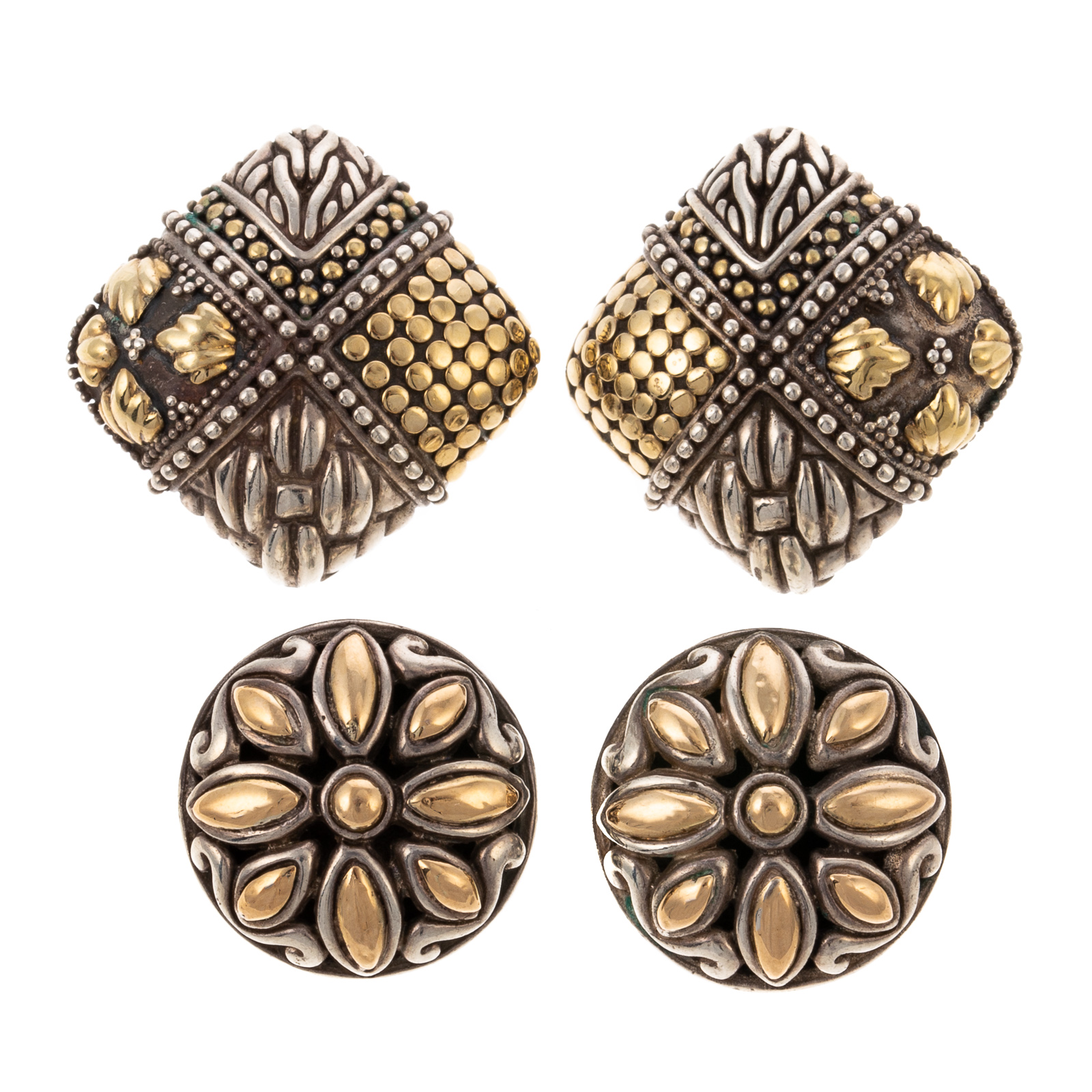 Appraisal: TWO PAIRS OF JOHN HARDY EARRINGS IN K STERLING K