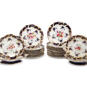 Appraisal: An English Porcelain Dessert Service th Century comprising twenty plates