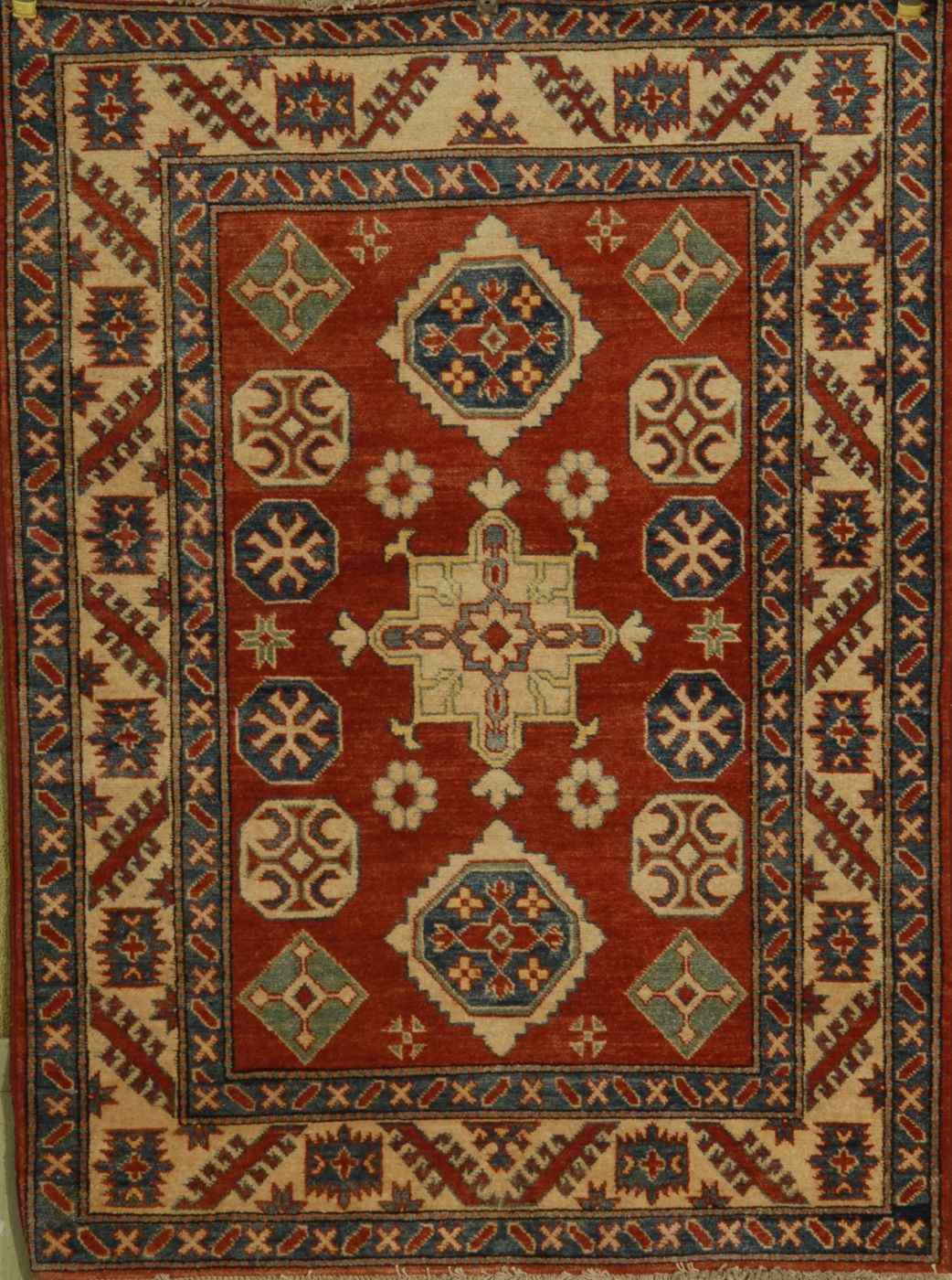 Appraisal: ORIENTAL RUG KAZAK DESIGN ' x ' '' Three medallions