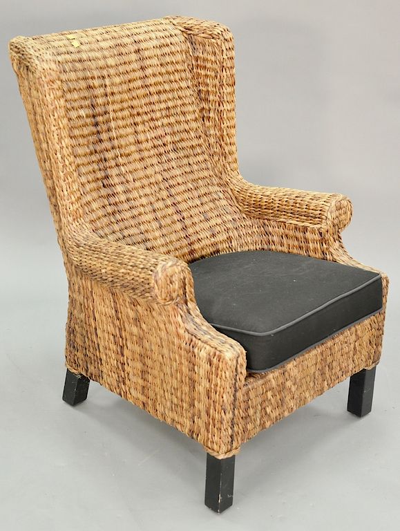 Appraisal: Two piece lot including a woven armchair ht in and