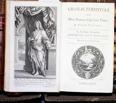 Appraisal: Shaftesbury Anthony Earl of Characteristicks Fourth Edition vols Fifth Edition