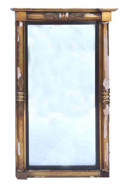 Appraisal: AN EARLY TH CENTURY GILTWOOD PIER GLASS of rectangular form