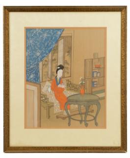 Appraisal: Japanese School Interior Scene Gouache Japanese School th century Untitled