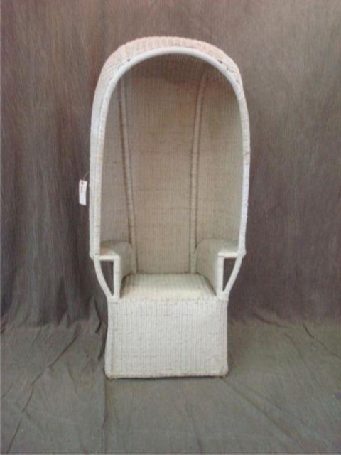 Appraisal: White Wicker Doorman's Chair From a Scarsdale home Dimensions high