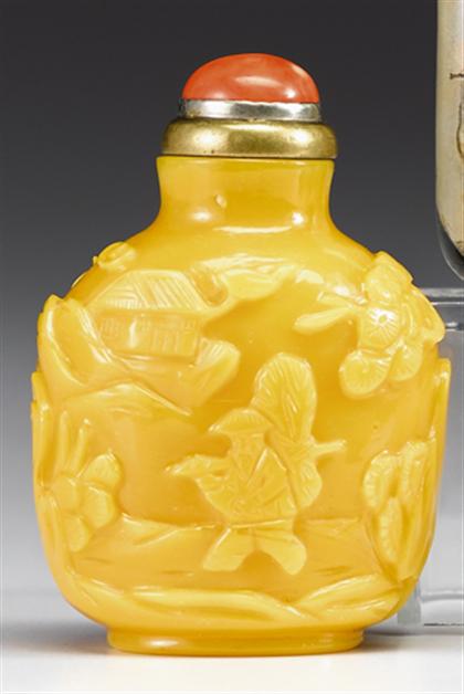 Appraisal: Large Chinese Peking glass snuff bottle th century Of ovoid