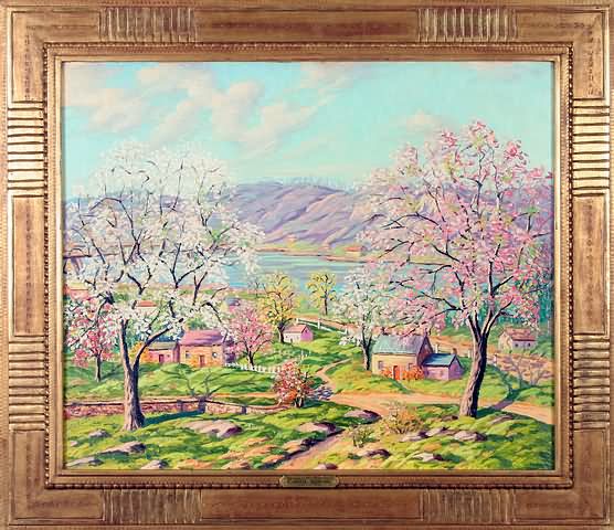 Appraisal: Spring on the Delaware oil on canvas x plaque signed