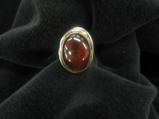 Appraisal: Amber Sterling Silver Ring