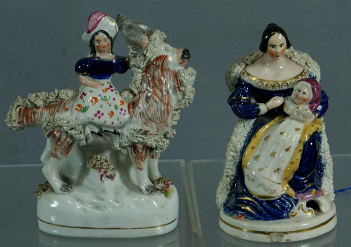 Appraisal: Two assorted English Staffordshire figures first of a young girl