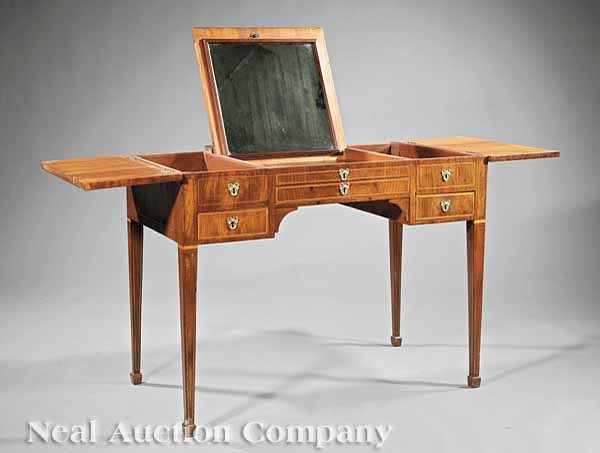 Appraisal: An Antique Louis XVI-Style Kingwood Poudreuse th c the top