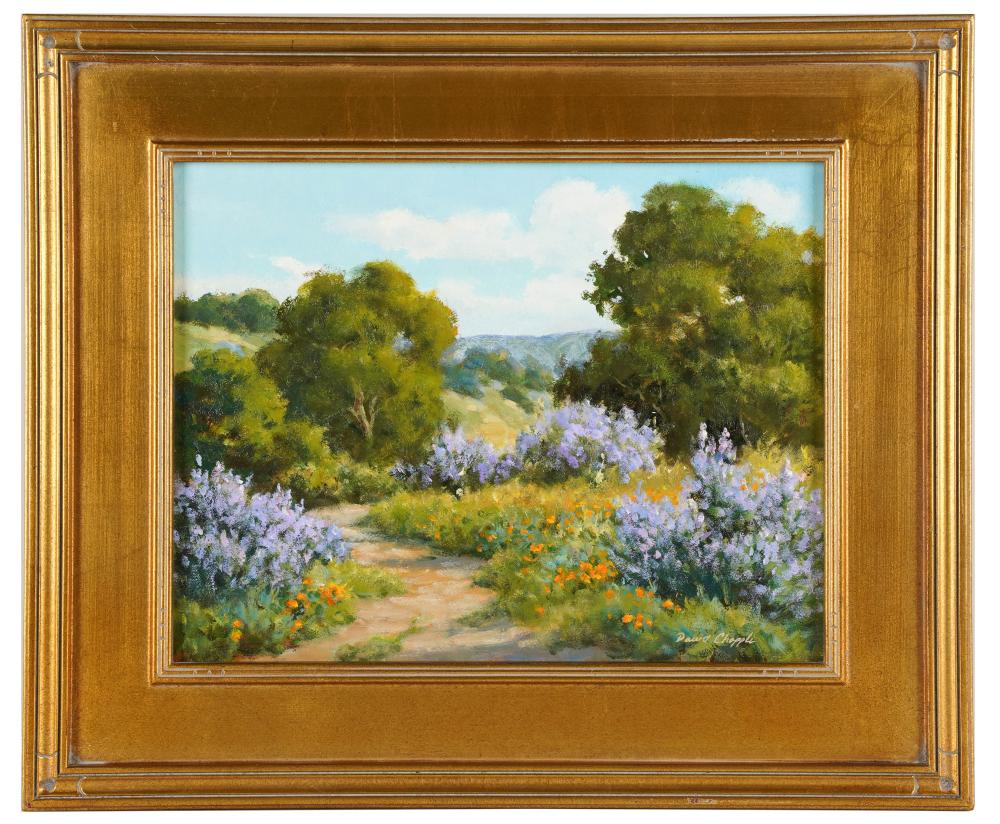 Appraisal: DAVID CHAPPLE CALIFORNIA CEANOTHUS oil on board signed lower right