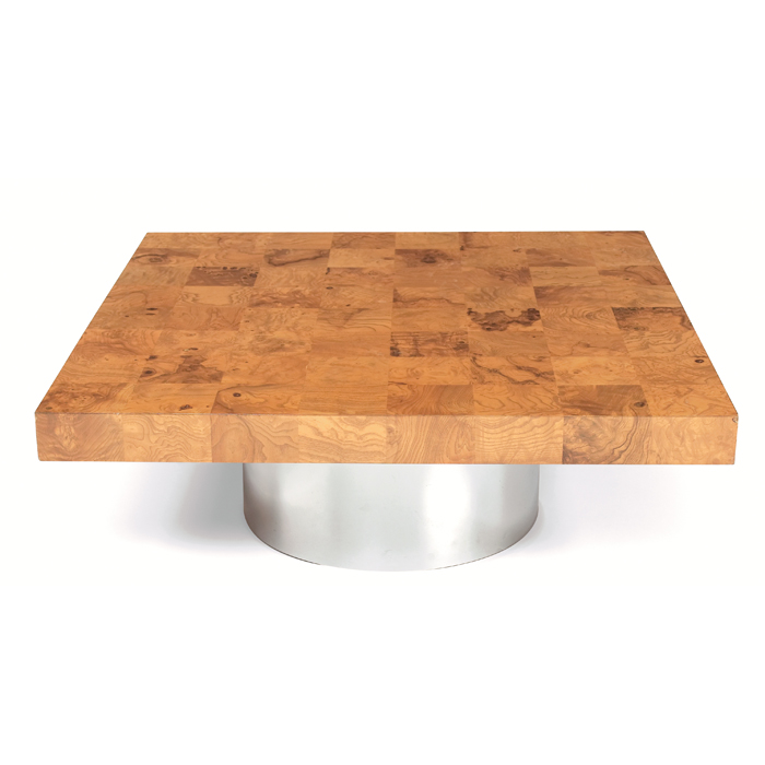 Appraisal: Milo Baughman coffee table by Thayer Coggin square top of